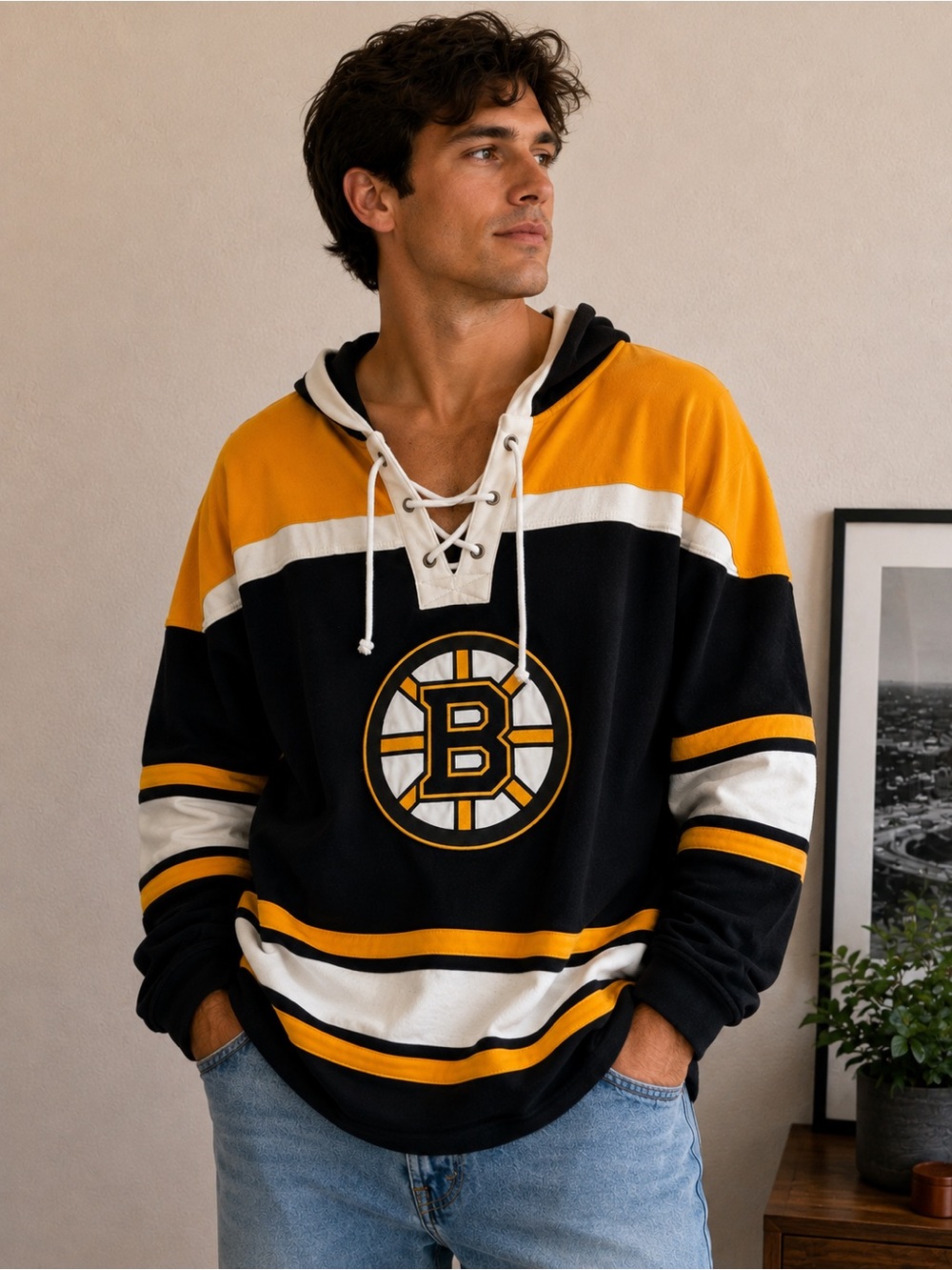 Boston Bruins David Pastrnak #88 47 Brand Hoodie Sweatshirt XLarge